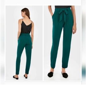 Express Teal High-Waisted paper bag ankle Pants 00R